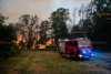 Waldbrand in der Gorischheide bei Nacht: Droht auf Biogasanlage überzugreifen