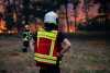 Waldbrand in der Gorischheide bei Nacht: Droht auf Biogasanlage überzugreifen