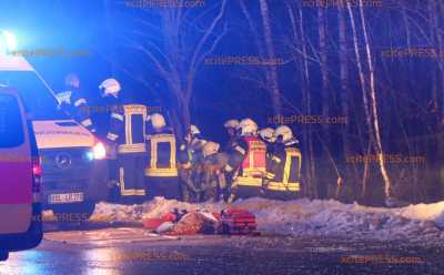 Zwei Tote bei Glätte: Schwerer Verkehrsunfall auf der Ortsverbindung bei Schipkau