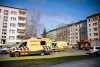 Brand in Kamenzer Wohnblock : Rettungsdienst muss mehrere Personen versorgen