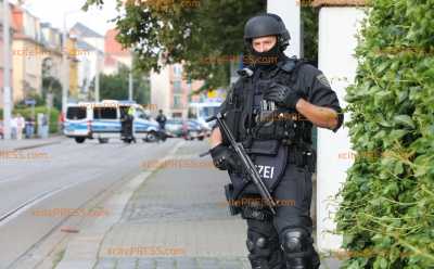 Großeinsatz für die Polizei in Dresden - Verdächtiger flüchtete mehreren Raubstraften: Schusswaffenanwendung eines Polizeibeamten