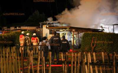 Laube brennt in voller Ausdehnung: Feuerwehr kann trotz zeitigen Eintreffens Ausbrennen nicht verhindern