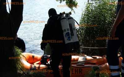 Noch keine Spur von Vermisstem (44) am Olbasee: Feuerwehr und Polizei-Tauchergruppe im Einsatz