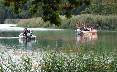Suchmaßnahmen nach Badeunfall an Olbasee dauern an: Großaufgebot von Polizeitauchern 3 Wochen nach Verschwinden vom Schwimmer im Einsatz