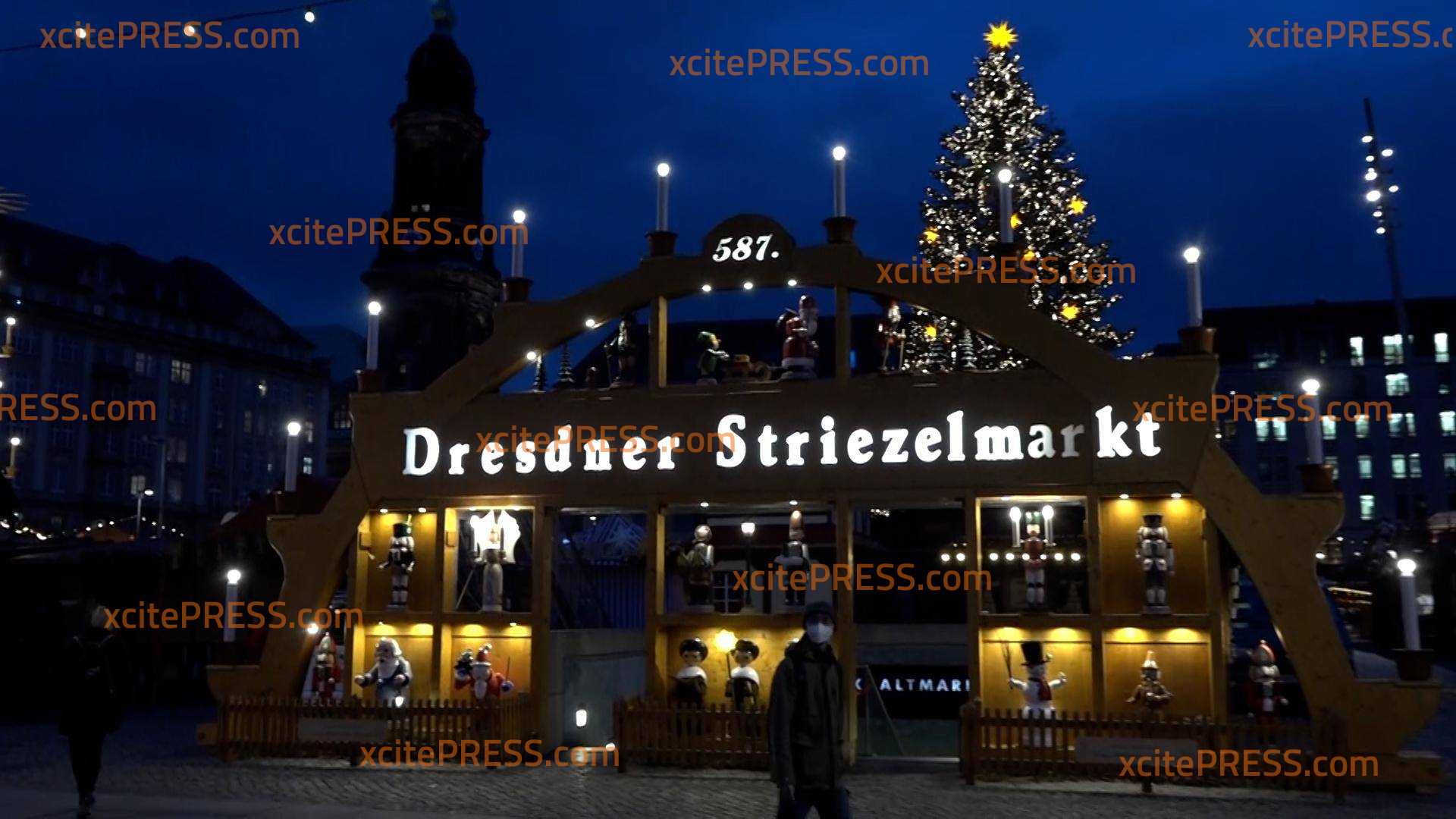 Lockdown in Sachsen von Ministerpräsident gefordert - Händler sorgen sich um Weihnachtsgeschäft: Derweil testet man Striezelmarkt-Beleuchtung für Eröffnung am Montag